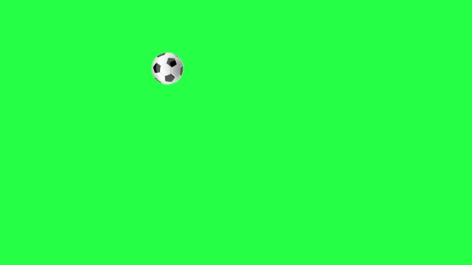 绿色背景上的足球跳跃。