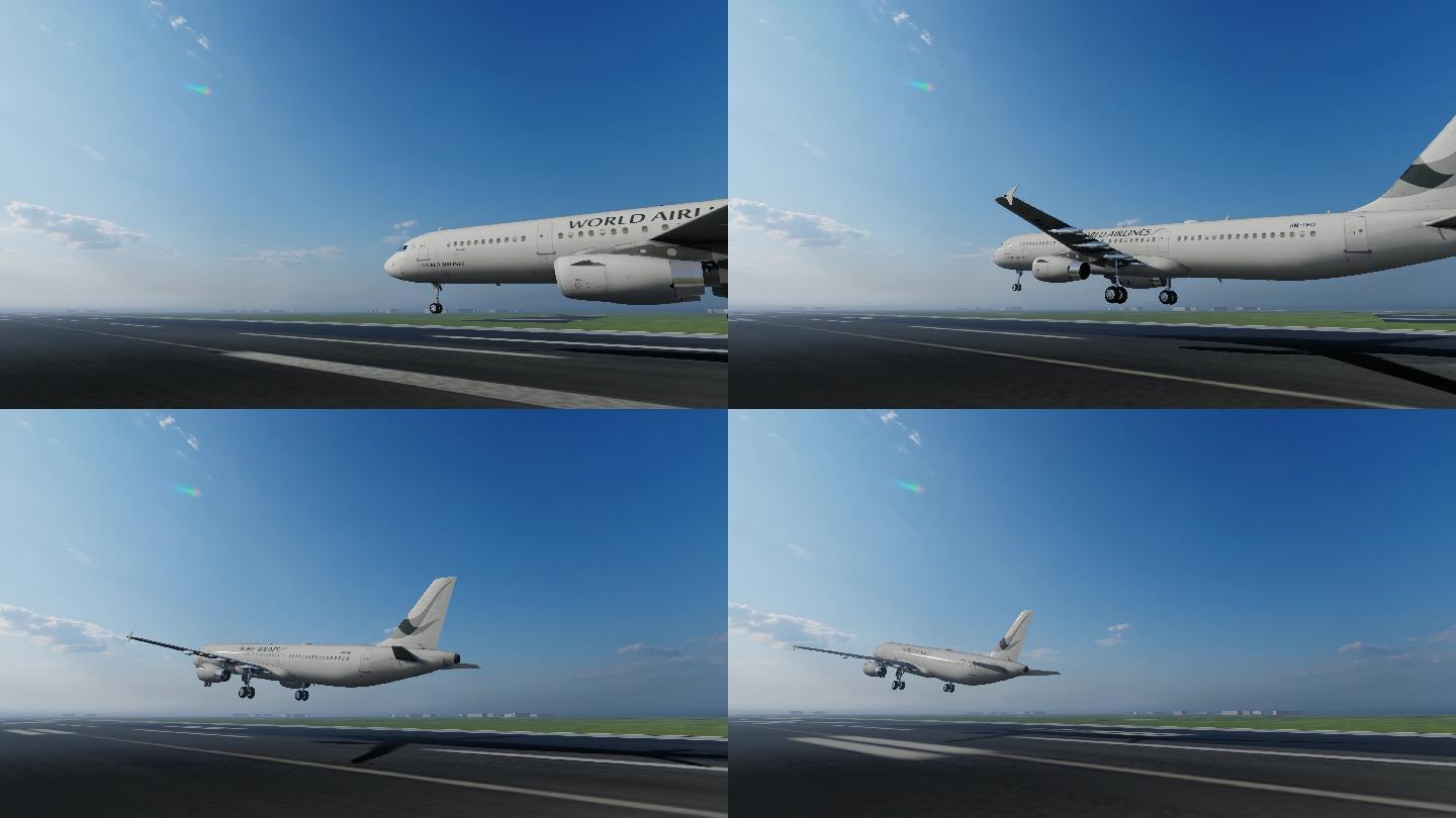 4K机场大型飞机起飞
