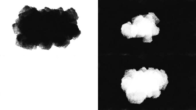两种不同的云层集煤或粉笔风格的哑光过渡