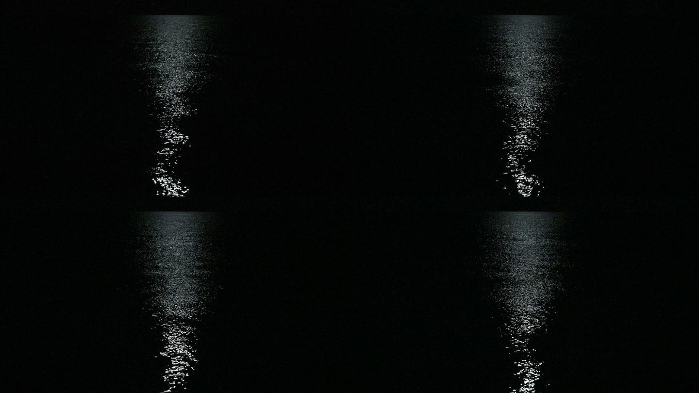 月夜海景海倒影月光