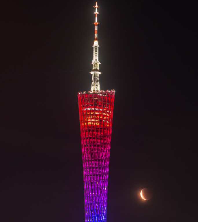 广州塔超级月亮和月全食