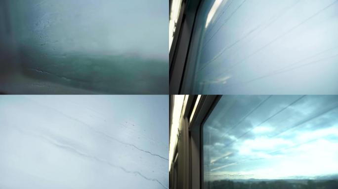 火车窗外下雨伤感天气