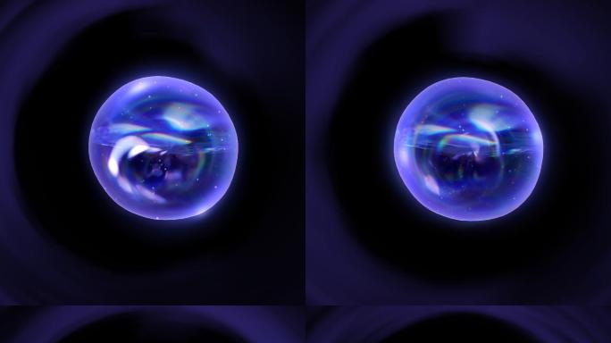 【原创】蓝紫色水晶球泡泡_循环