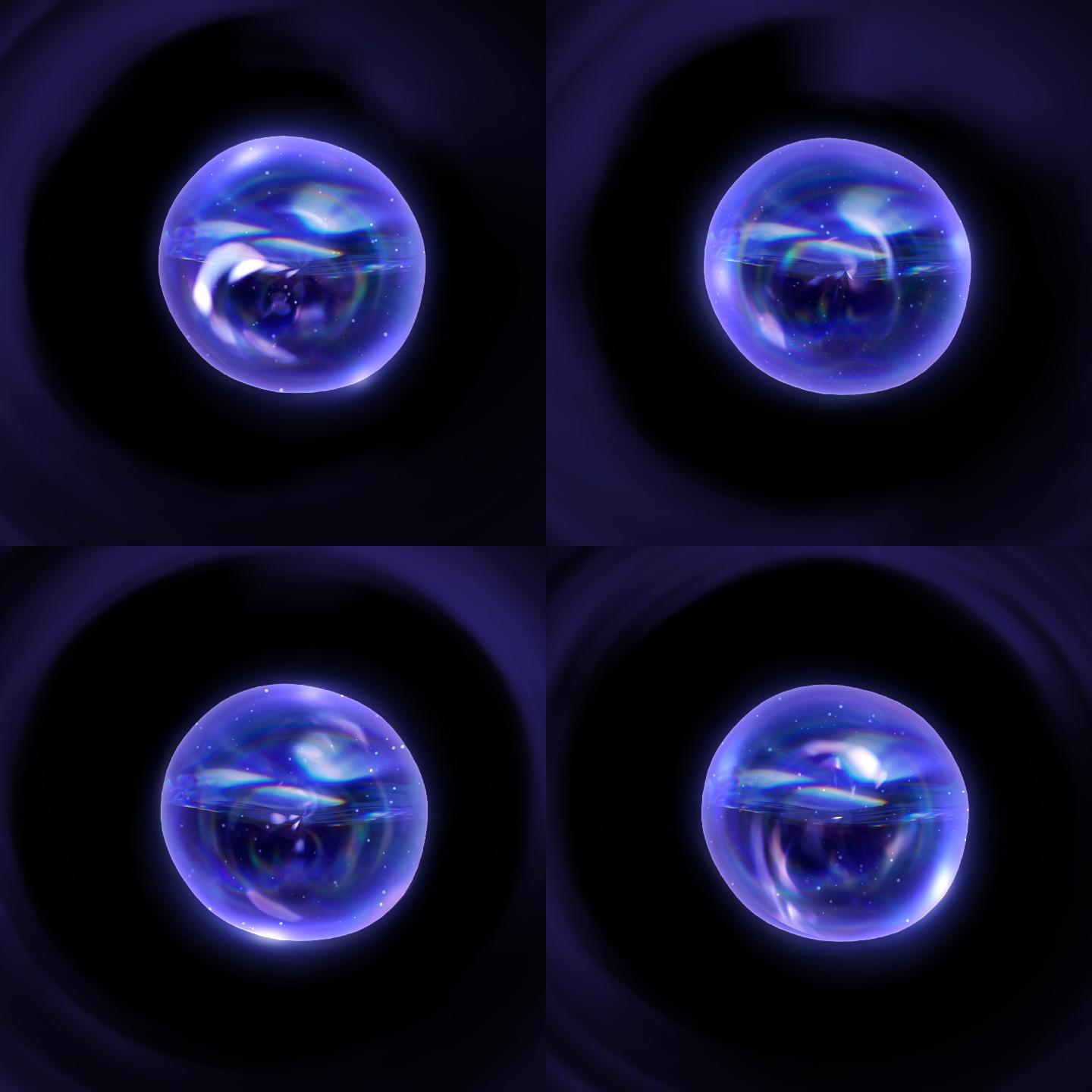 【原创】蓝紫色水晶球泡泡_循环