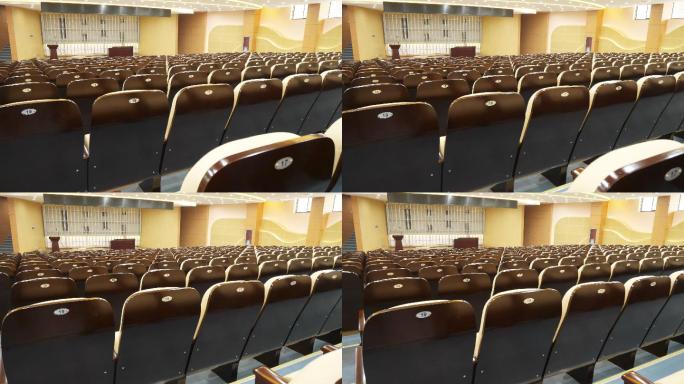 现代豪华会议厅4K座椅特写剧院剧场展会展