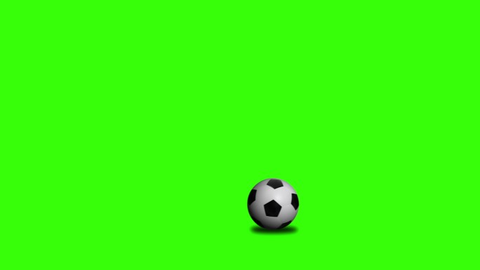 足球在绿幕上滚动