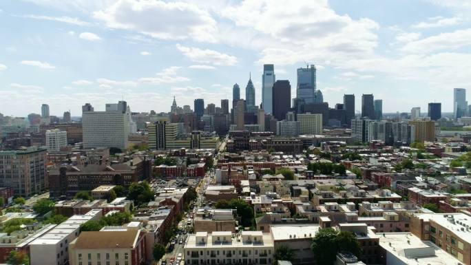 费城市中心住宅区鸟瞰图