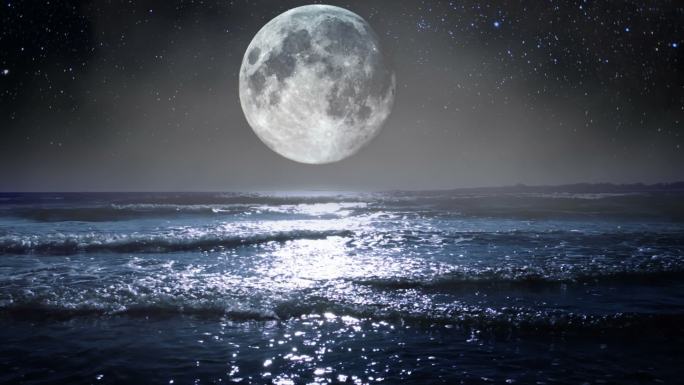 海上的大月亮