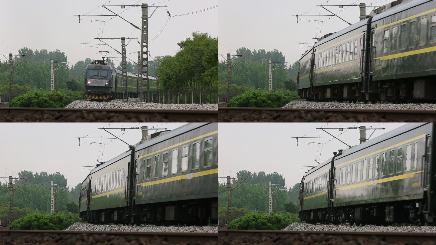 绿皮车火车铁路铁道钢轨铁路素材