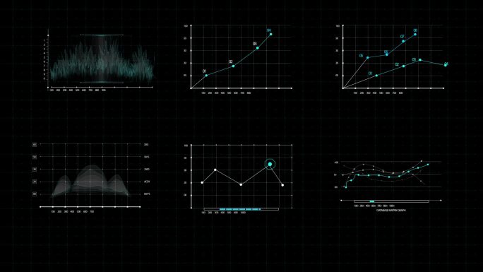 高科技数据表格坐标线曲线动态元素