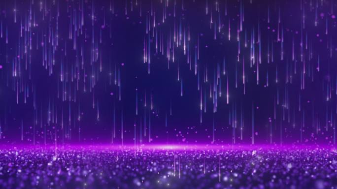 超宽屏紫色粒子雨舞台背景循环