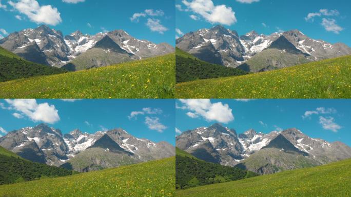 美丽的雪山风景雪峰山区地质地貌高原海拔