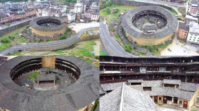 航拍福建永定土楼环兴楼
