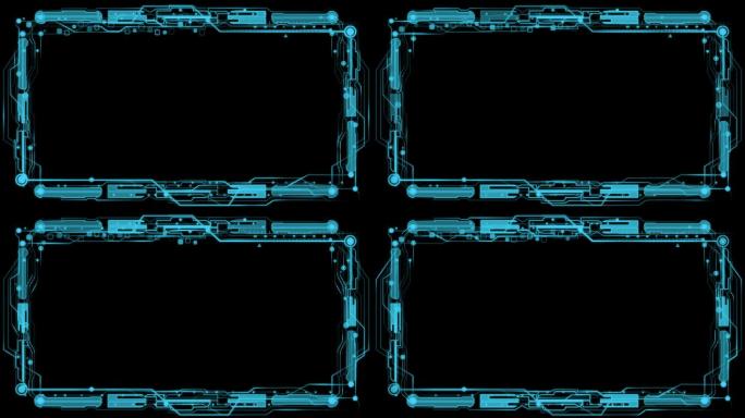 电子电路科技感HUD视频框带通道