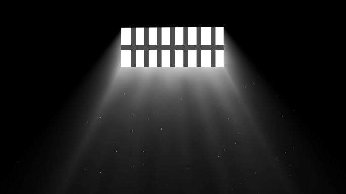 监狱牢房铁窗光线4K