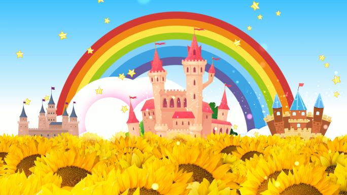 儿童向日葵满天星彩虹桥卡通城堡