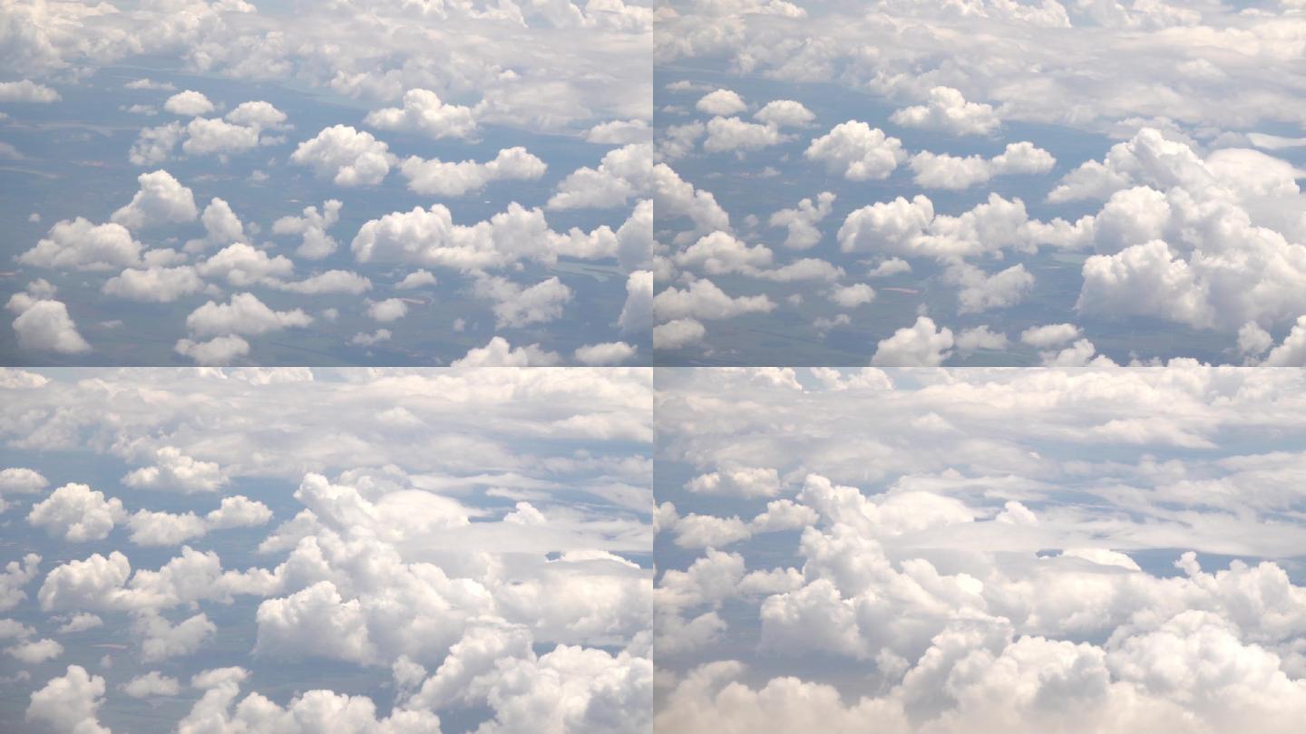 坐飞机实拍的云素材