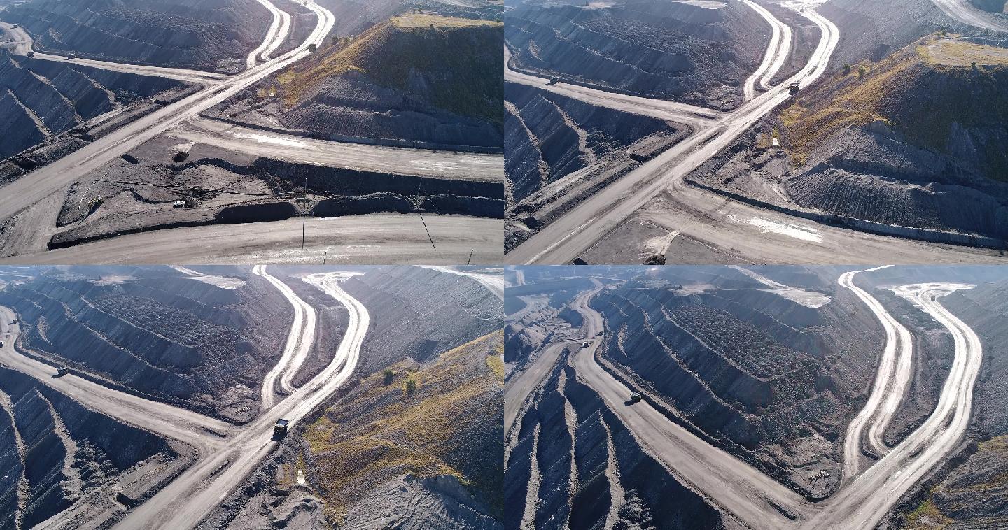 露天黑色煤矿挖掘燃料和发电底部