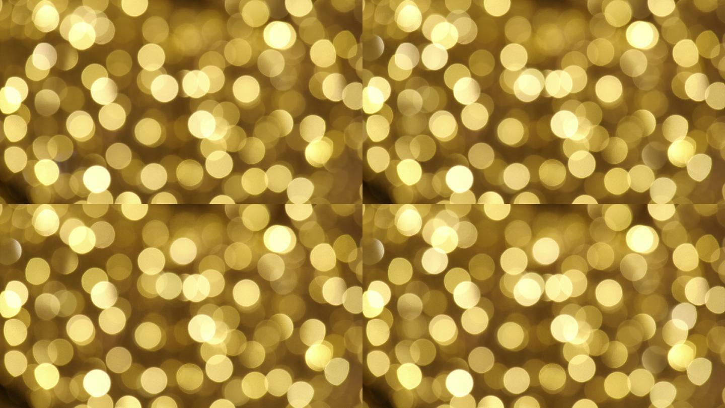 金色led灯花环散焦模糊图像