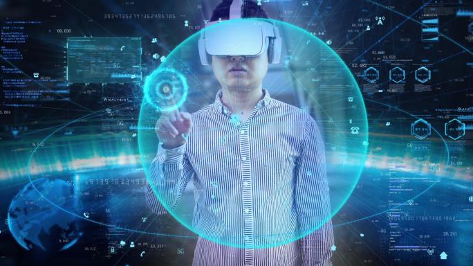 vr虚拟现实人机交互3d科幻效果展示模板