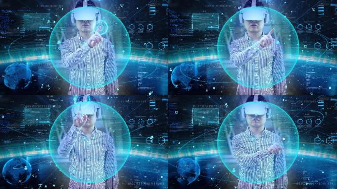 vr虚拟现实人机交互3d科幻效果展示模板