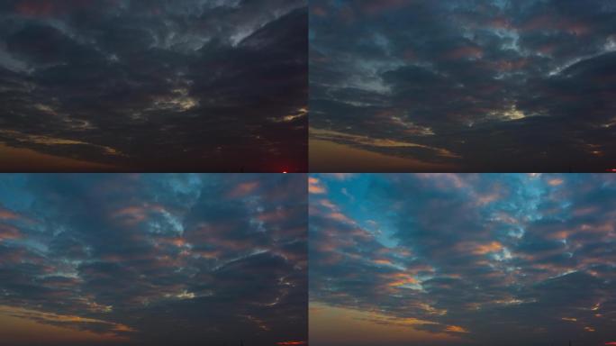 太阳升起来之前流动的云彩4K延时视频