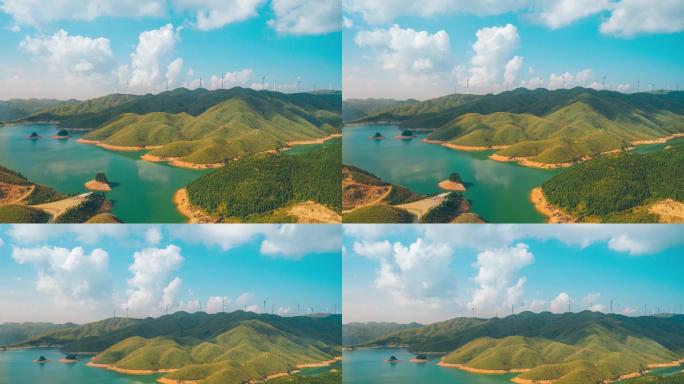 桂林全州天湖延时高山风光湖泊风景