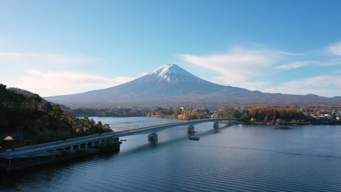 日本川口湖富士山和大桥