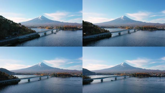 日本川口湖富士山和大桥