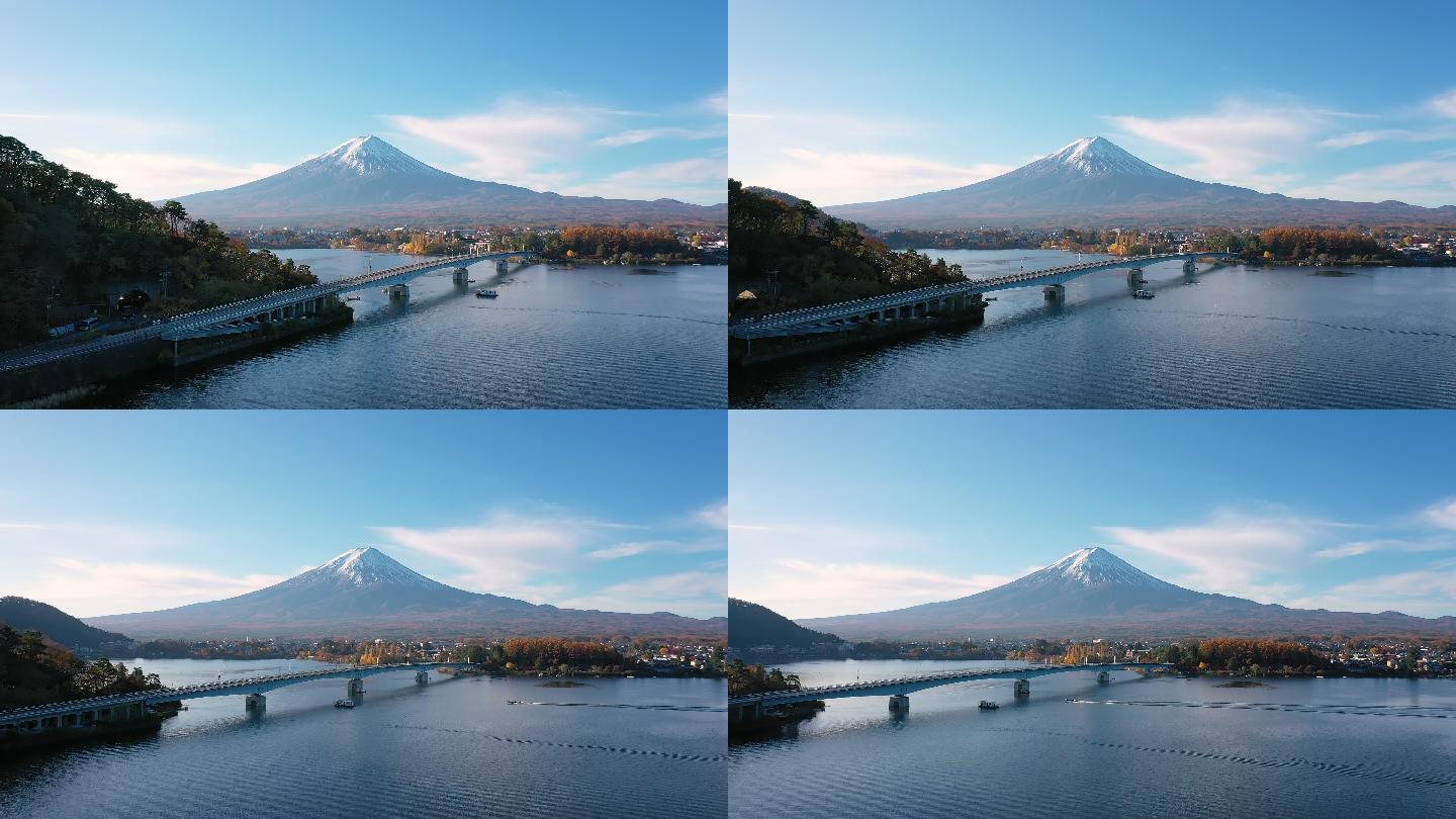 日本川口湖富士山和大桥