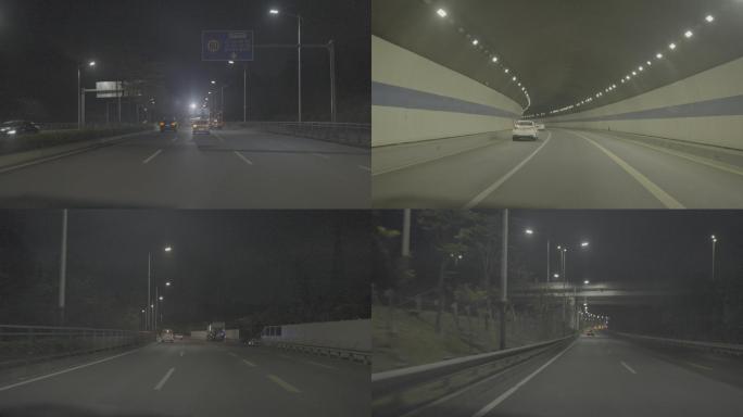 夜晚道路隧道素材