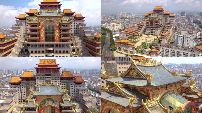 航拍广西玉林云天文化城云天宫4