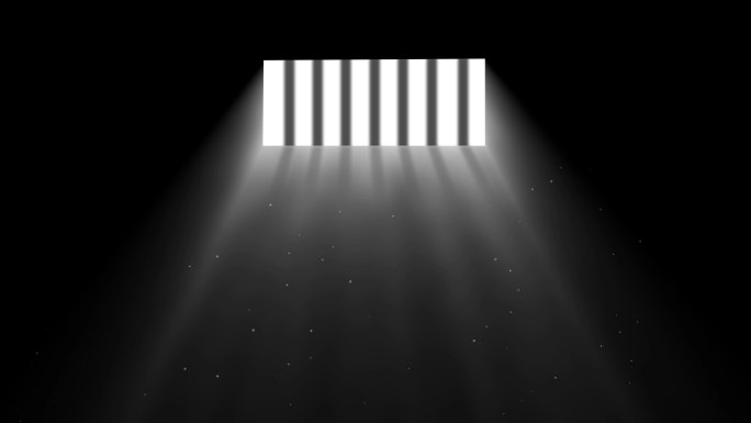 监狱牢房铁窗光线4K