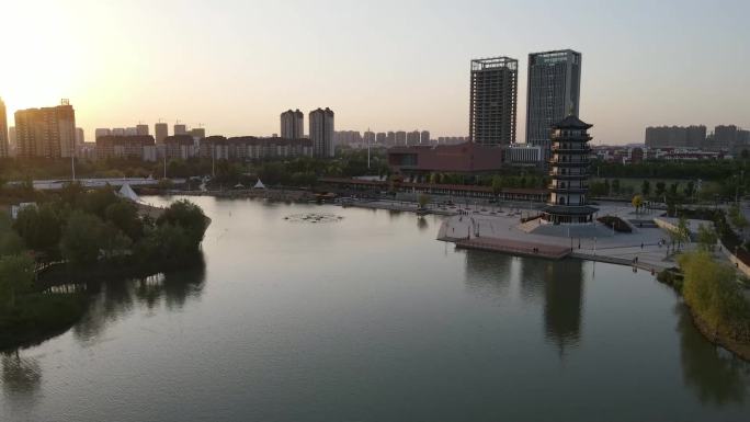 大清河齐河河流宝塔湿地风景