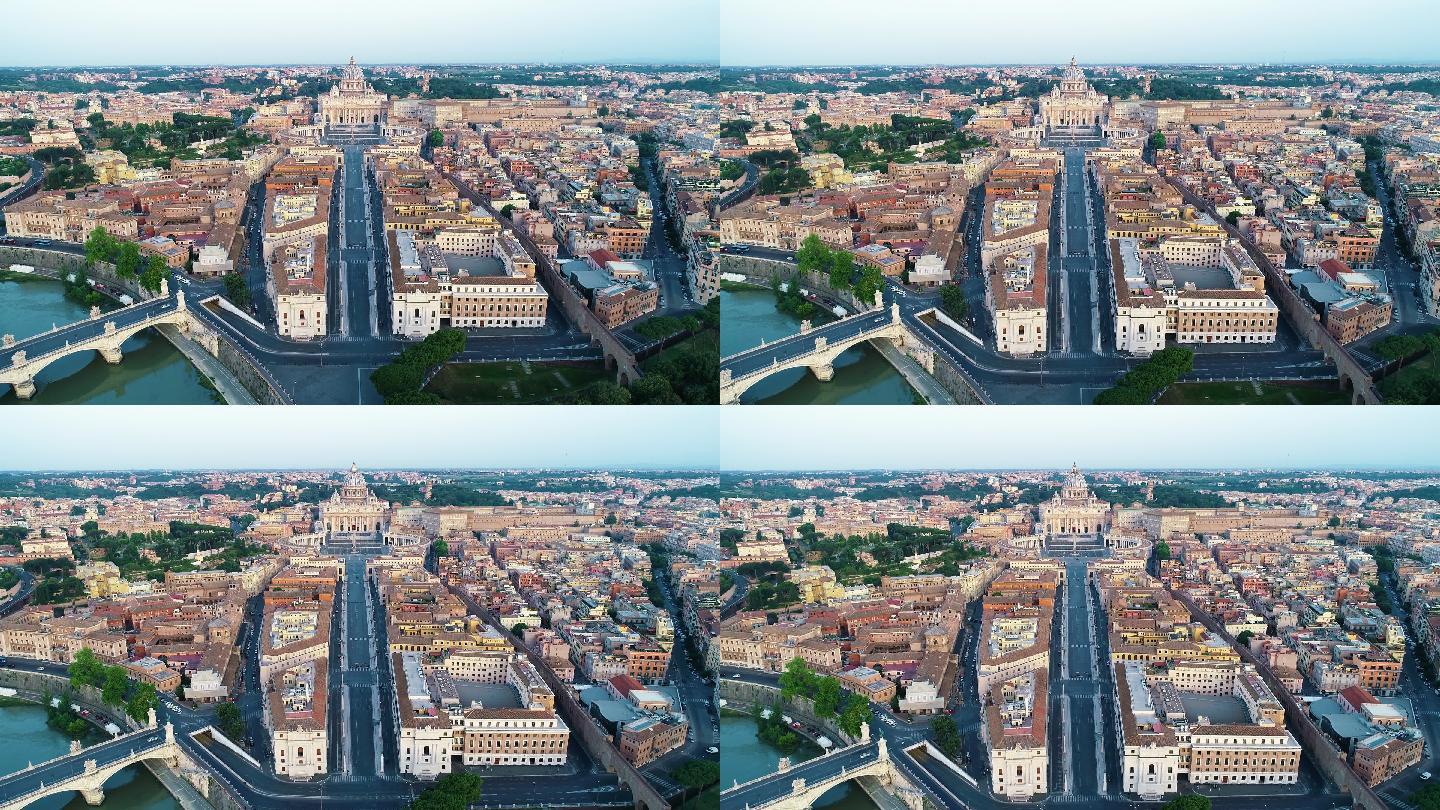 梵蒂冈城鸟瞰图鸟瞰大景航拍空镜外国地标