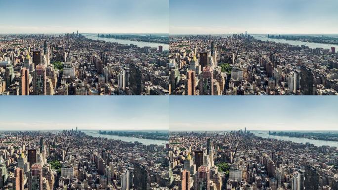 拥挤的城市建筑4K航拍一线大都市国际化