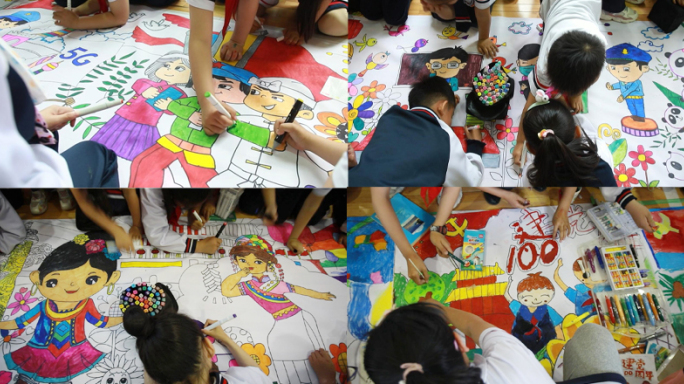 涂鸦街头艺术儿童画画小孩涂鸦文化青少年