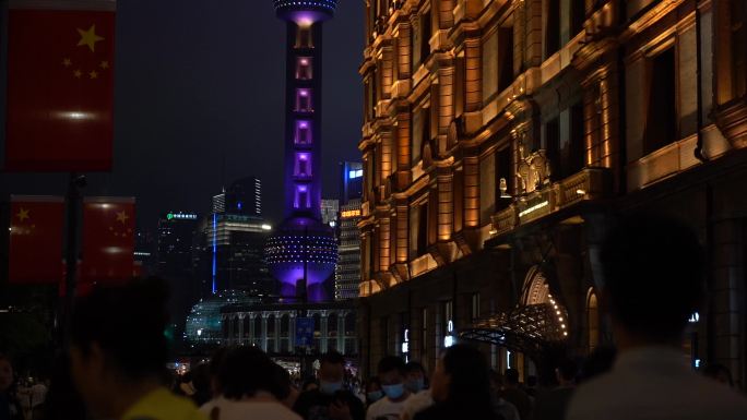 高清上海南京路夜景（一）升格视频