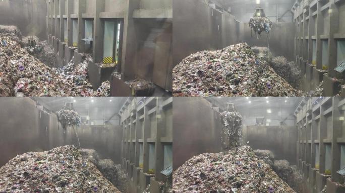 垃圾站回收垃圾垃圾堆积如山城市污染塑料袋
