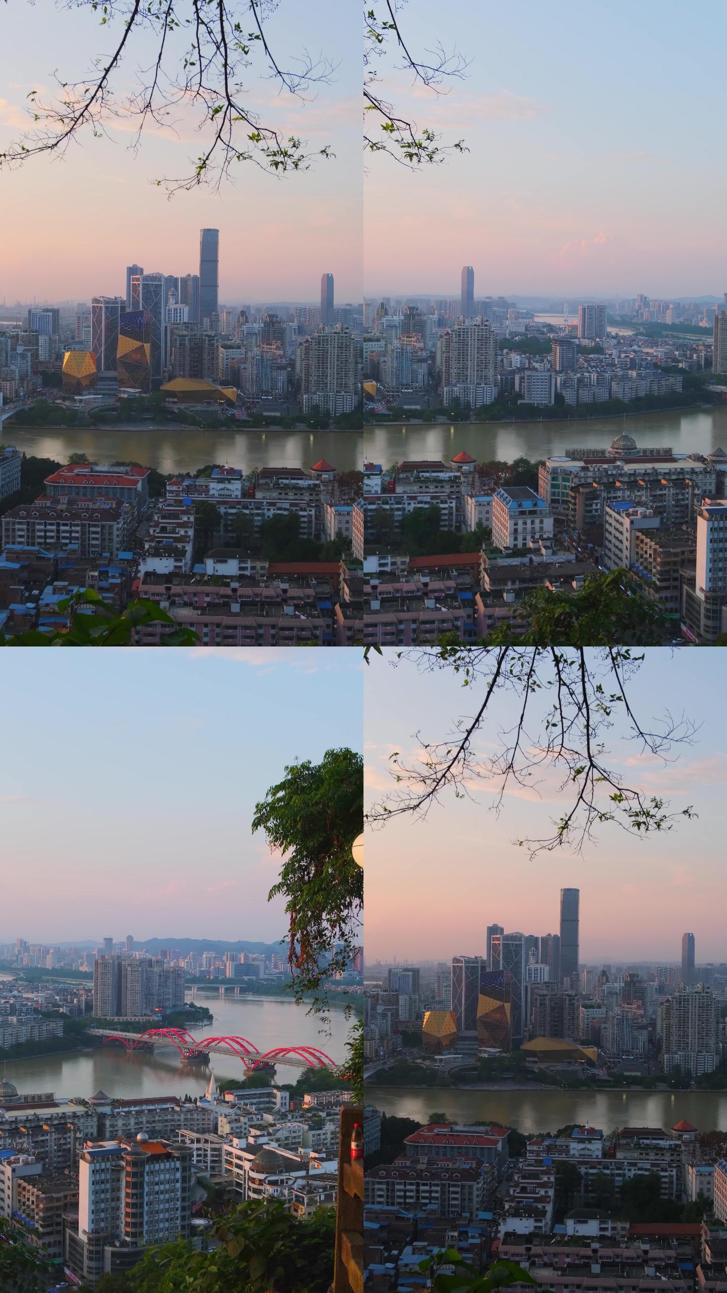 【4K】柳州市晚霞夕阳