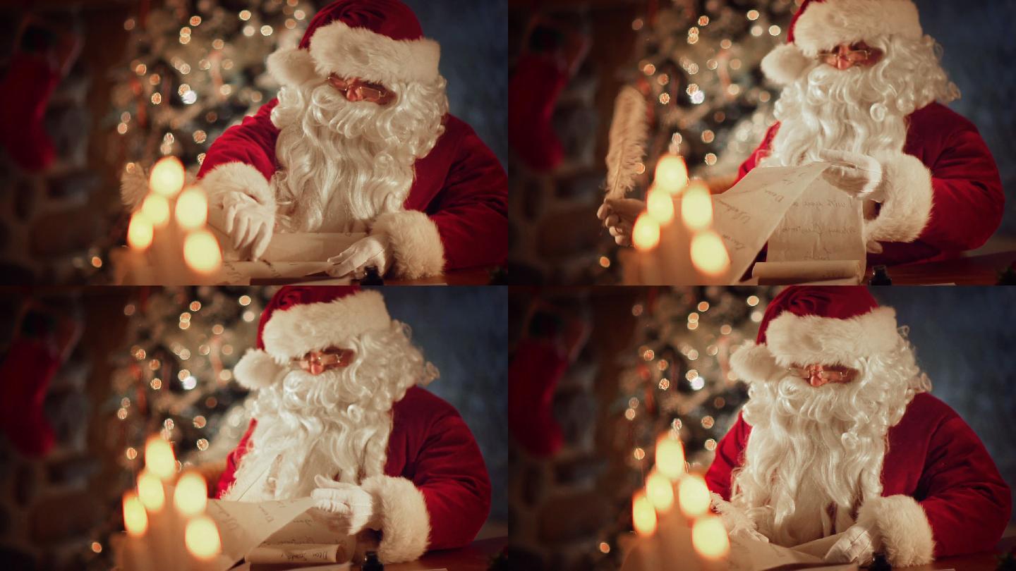 圣诞老人写信红色帽子棉袄白色胡子老头回信