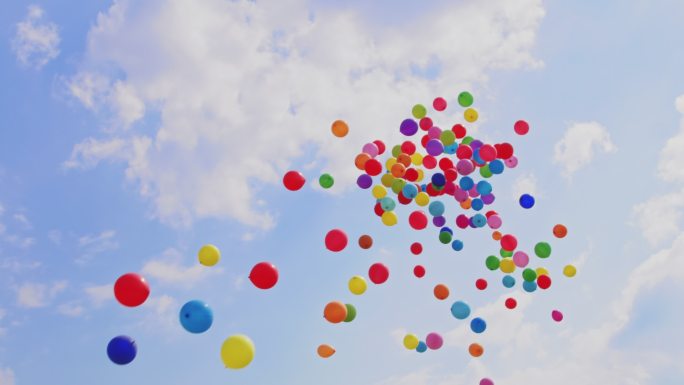 气球飞向天空五颜六色气球飞向天空梦想希望