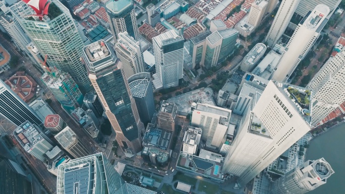 新加坡金融区鸟瞰图