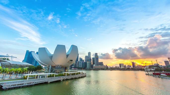 新加坡延时摄影东南亚建筑结构金融区