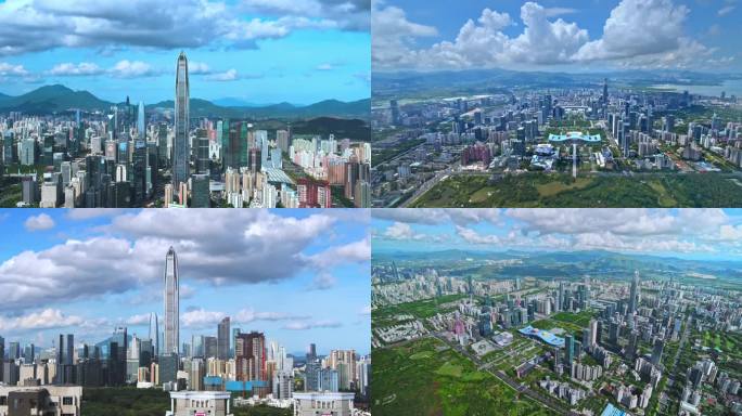 深圳福田中心区高空航拍粤港澳大湾