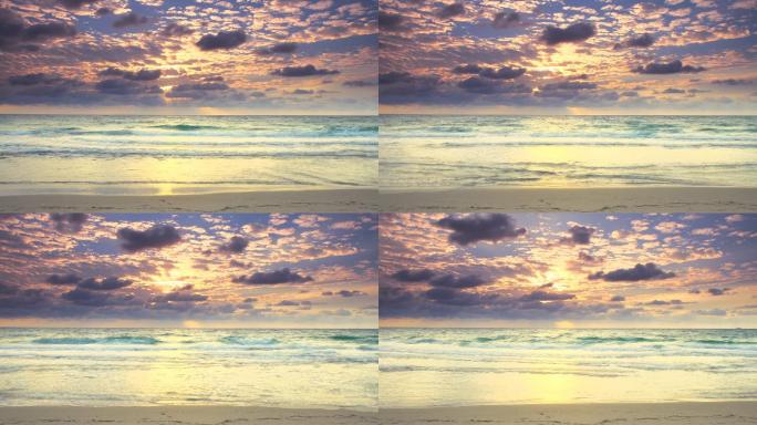 黎明时分佛罗里达海滩的云景