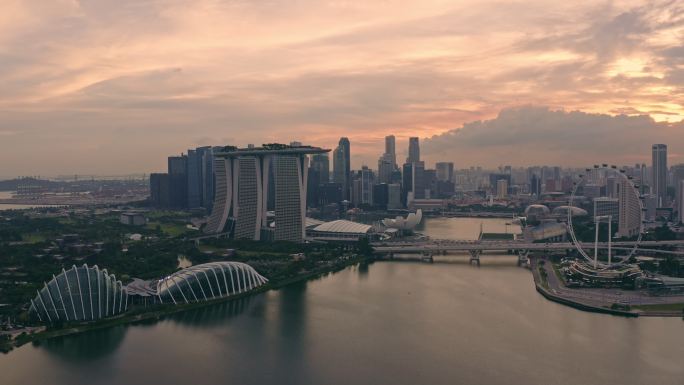 新加坡商业区鸟瞰图