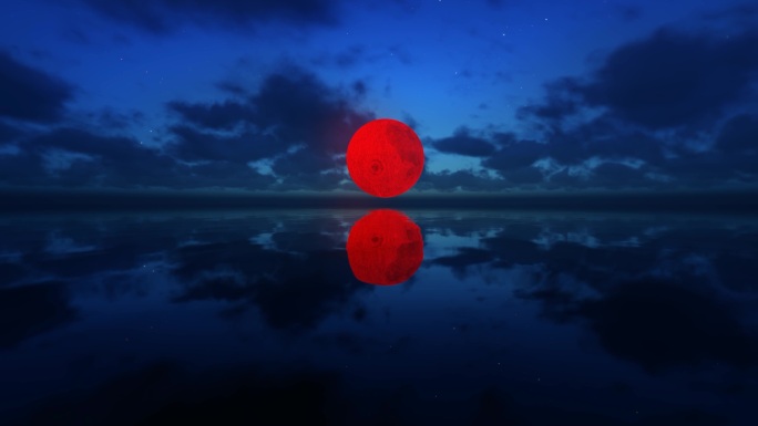 海上红月月食