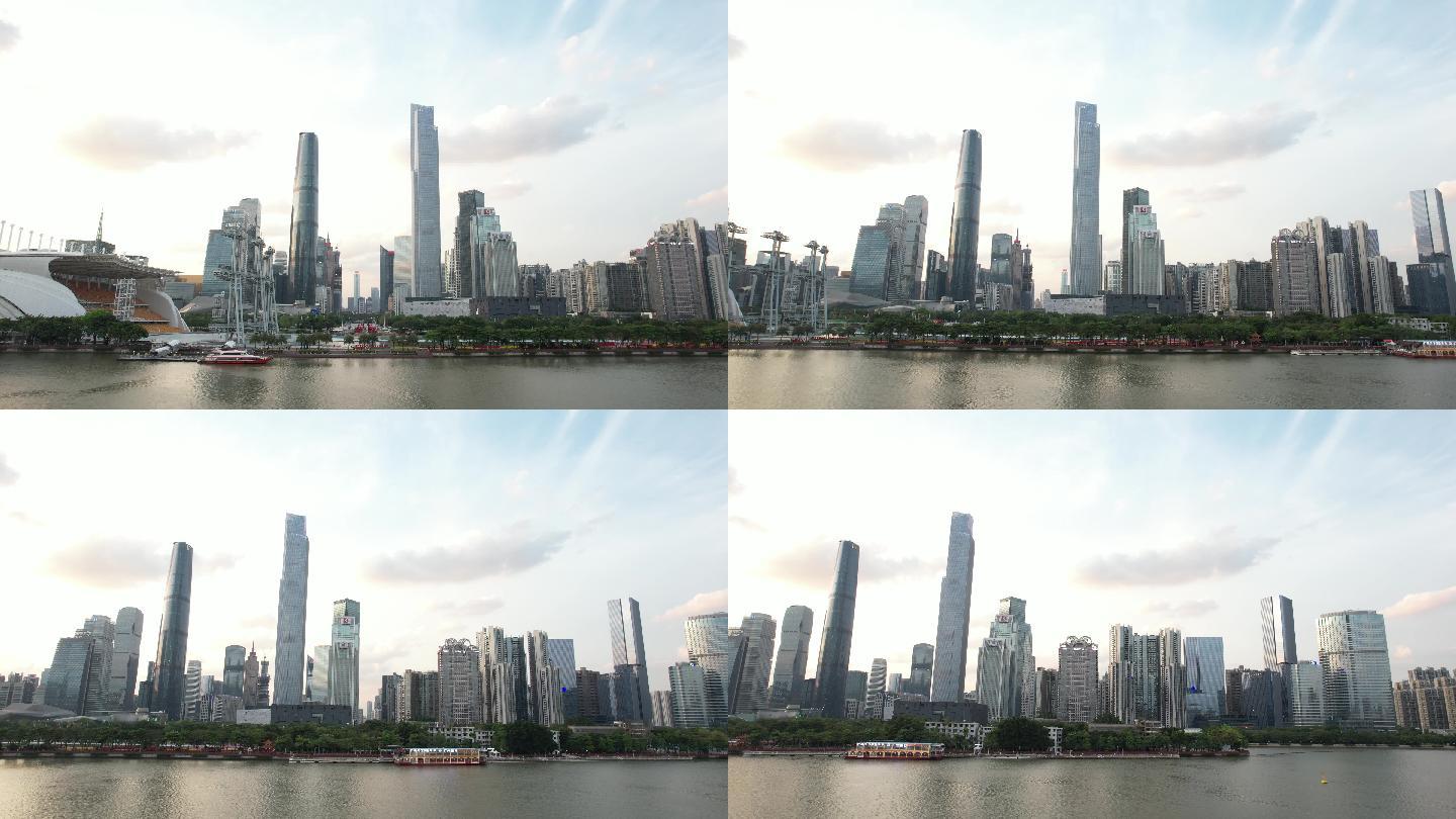 广州珠江新城大气一线江景4K航拍