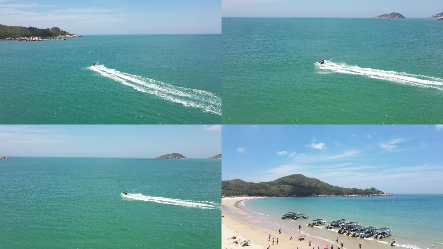 南澳岛航拍4K摩托艇